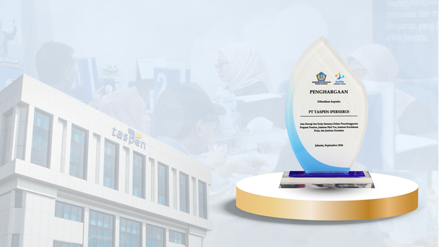 TASPEN raih penghargaan dari dari Direktorat Sistem Perbendaharaan, Kementerian Keuangan kategori Sinergi Penyelenggaraan Jaminan Sosial. Foto: Dok. TASPEN