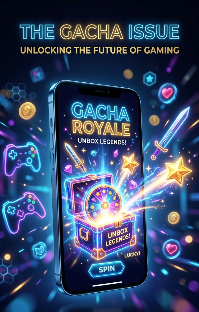Ilustrasi mekanisme gacha dan transaksi digital dalam game online. (sumber: https://share.gemini.google/QBVnwcdtkoom)
