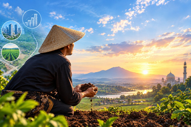 Hubungan tanah dengan manusia adalah hubungan kedua makhluk yang keduanya akan dimintai pertanggungjawaban dihadapan Sang Pencipta (Sumber: AI Generated Image by Chat Gpt)