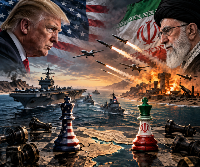 Ilustrasi eskalasi Iran versus Amerika Serikat (Sumber: AI ChatGPT)
