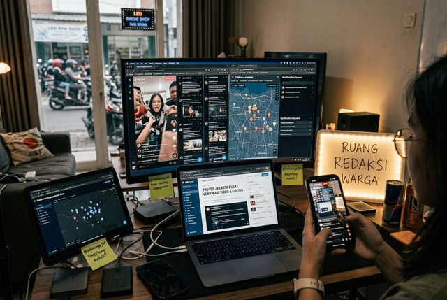Media sosial sebagai ruang redaksi kedua dalam jurnalisme digital (Ilustrasi Generate AI)