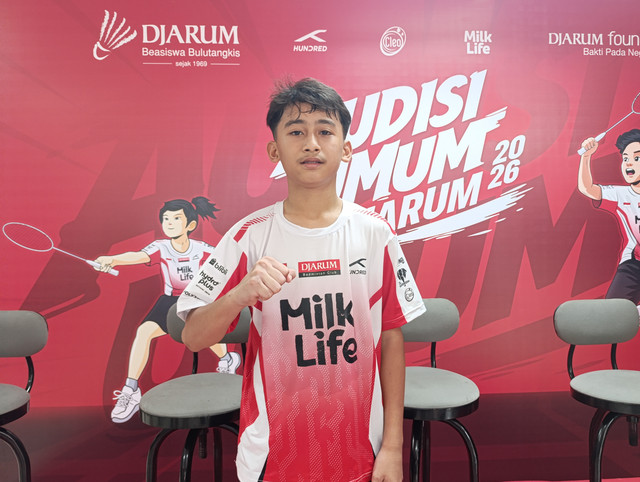 Farnas Rozan Iraqee (12) usai mengikuti Audisi Umum PB Djarum 2026 pada Jumat (11/9/2026). Foto: Vega Maarijil Ula/kumparan