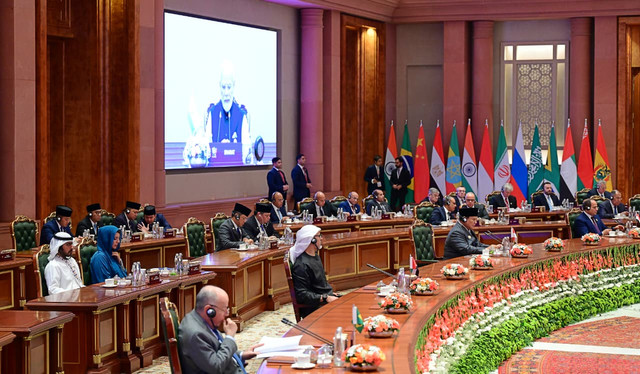 Presiden Prabowo Subianto saat menghadiri KTT BRICS 2026 di Bharat Mandapam, New Delhi, India, Sabtu (12/9/2026). Foto: Muchlis Jr/Biro Pers Sekretariat Presiden