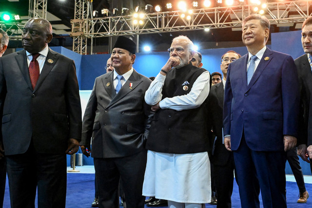 Presiden Prabowo Subianto saat menghadiri KTT BRICS 2026 di Bharat Mandapam, New Delhi, India, Sabtu (12/9/2026). Foto: KRISTINA SOLOVYOVA/AFP