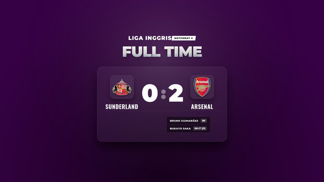 Hasil Liga Inggris: Arsenal Bungkam Sunderland Dua Gol Tanpa Balas