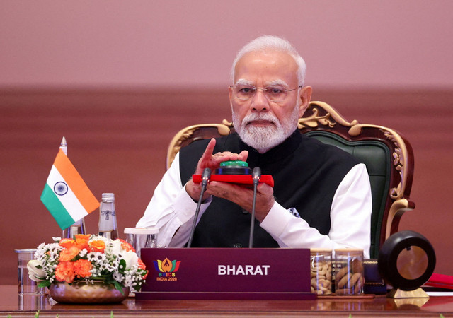Perdana Menteri India Narendra Modi menghadiri hari pertama KTT BRICS di New Delhi, India, Sabtu (12/9/2026). Foto: Press Information Bureau/Handout via REUTERS