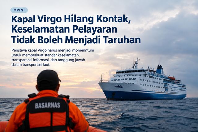 Ilustrasi: Peristiwa kapal Virgo harus menjadi momentum untuk memperkuat standar keselamatan, transparansi informasi, dan tanggung jawab dalam transportasi laut : Generated AI 