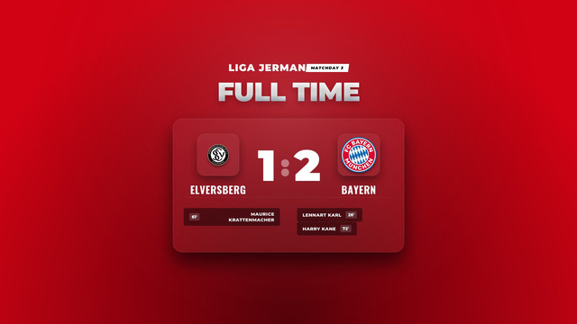 Hasil Liga Jerman: Bayern Bungkam Elversberg 1-2