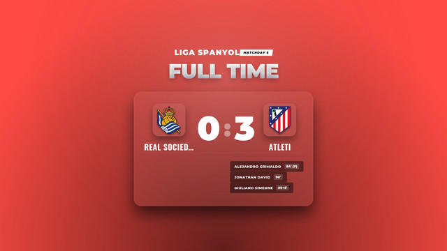 Hasil Liga Spanyol: Atleti Curi Kemenangan Telak atas Real Sociedad