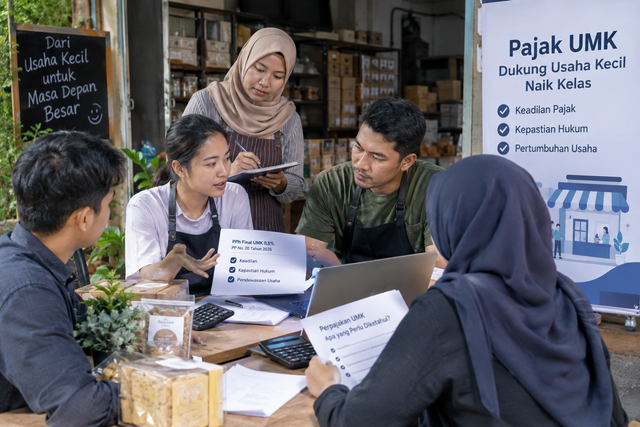 Ilustrasi Kemudahan Pajak dan Pendewasaan UMK, Sumber Generated. AI