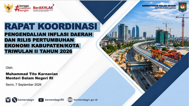 Disampaikan pada Paparan Menteri Dalam Negeri pada Rapat Koordinasi Pengendalian Inflasi Daerah dan Rilis Pertumbuhan Ekonomi Kab/Kota Triwulan II Tahun 2026 pada hari Senin Tanggal 07 September 2026. Foto: Diskominfo Pekanbaru