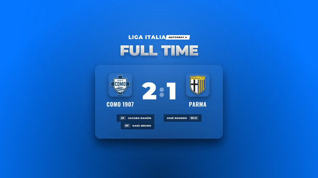 Hasil Liga Italia: Como 1907 Taklukkan Parma 2-1