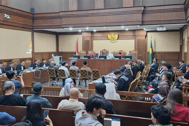 Sidang eks Menteri Agama Yaqut Cholil Qoumas dan terdakwa lainnya agenda pemeriksaan saksi terkait korupsi kuota haji tambahan, di Pengadilan Tipikor Jakarta Pusat, Selasa (15/9/2026). Foto: Kevin Daniel/kumparan