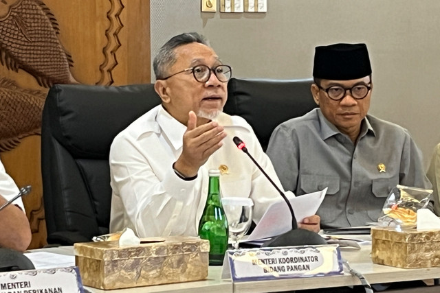 Menko Bidang Pangan Zulkifli Hasan (Zulhas) di Kantor Kementerian Kelautan dan Perikanan (KKP) di Jakarta Pusat, Selasa (15/9/2026). Foto: Widya/kumparan