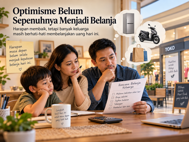 Ilustrasi Optimisme Masyarakat Terhadap Konsumsi. Foto generated by AI