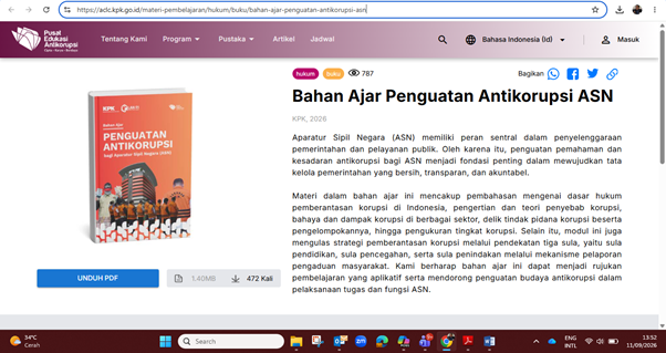 Sumber: Bahan Ajar Penguatan Antikorupsi ASN