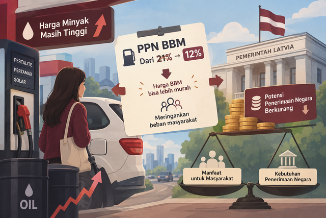 Ilustrasi Rencana Penurunan PPN BBM di Tengah Harga Minyak Tinggi. Sumber: Generate AI