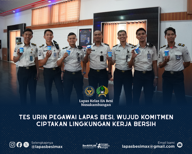 Tes Urin Pegawai Lapas Besi, Wujud Komitmen Ciptakan Lingkungan Kerja Bersih