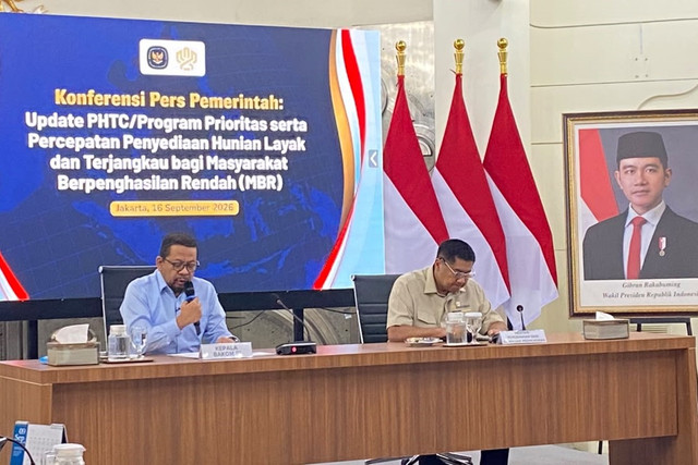 Konpers update Program Prioritas (PHTC) serta Percepatan Penyediaan Hunian Layak dan Terjangkau bagi Masyarakat Berpenghasilan Rendah (MBR) di Kantor Bakom RI, Jakarta Pusat, Rabu (16/9/2026). Foto:  Nabilah Siti/kumparan
