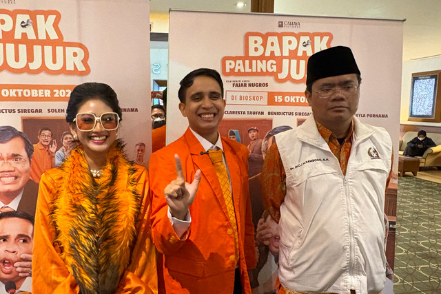 Konferensi pers film Bapak Paling Jujur di kawasan Senayan, Jakarta. Foto: Aprilandika Pratama/kumparan