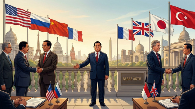 Gambar: Ilustrasi Politik Luar Negeri Indonesia yang Bebas Aktif (Dok: Istimewa)