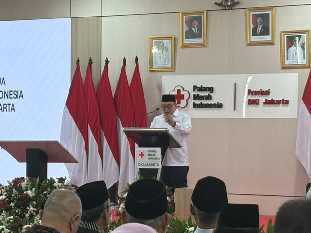 Ketua PMI DKI Jakarta Beky Mardani saat meresmikan gedung baru PMI DKI Jakarta, Senen, Jakarta Pusat, Kamis (17/9/2026). Foto: Nauval Pratama/kumparan