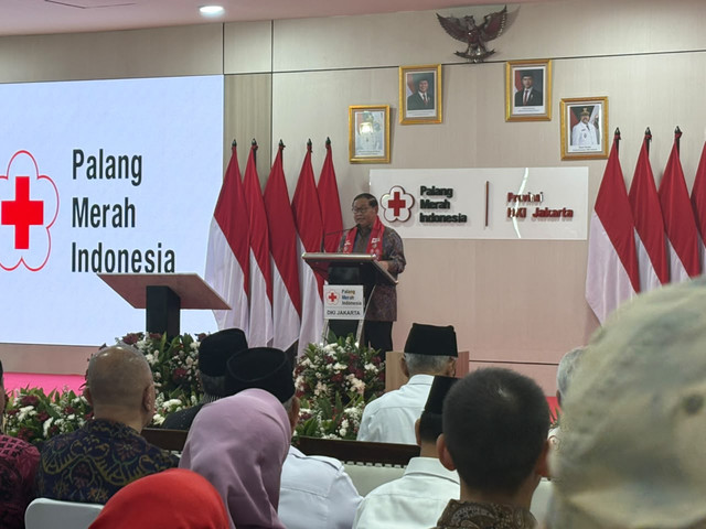 Gubernur DKI Jakarta Pramono Anung saat meresmikan gedung baru PMI DKI Jakarta, Senen, Jakarta Pusat, Kamis (17/9/2026). Foto: Nauval Pratama/kumparan
