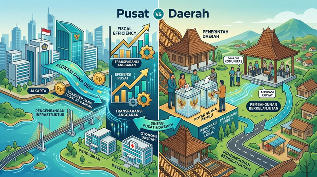 Gambar: Ilustrasi Relasi Pusat-Daerah dan Parpol (Dok: Istimewa)