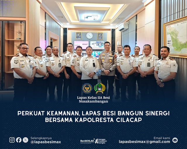 Perkuat Keamanan, Lapas Besi Bangun Sinergi Bersama Kapolresta Cilacap