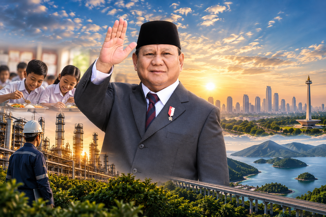 Foto: Ilustrasi Presiden Prabowo dan Indonesia (Diolah Oleh Penulis)