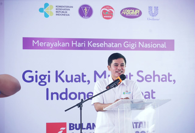 Wamenkes Dante Saksono Harbuwono saat menghadiri Kick-off Bulan Kesehatan Gigi Nasional (BKGN) 2026 di SDN Menteng 01, Jakarta, Kamis (17/9/2026). Foto: Kemenkes RI