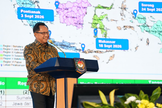 Mendagri Tito Karnavian menghadiri acara Apresiasi Pemerintah Daerah Berprestasi 2026 Batch II Regional Maluku-Nusa Tenggara, di Jakarta, Kamis (17/9/2026). Foto: Dok. Kemendagri