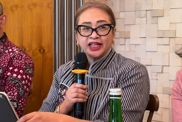 Direktur Jenderal Amerika dan Eropa, Grata Endah Werdaningtyas, saat memberikan keterangan terkait persiapan INALAC 2026, di kawasan Menteng, Jakarta, Senin (14/9/2026). Foto: Firda Brillianti/kumparan