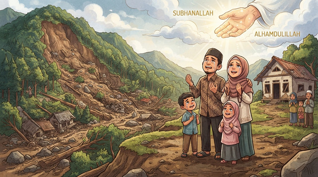 Ilustrasi mendapat perlindungan Allah/Sumber: Edit foto pribadi