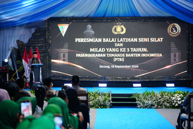 Kapolri Jenderal Polisi Listyo Sigit Prabowo saat Peresmian Balai Latihan Seni Silat sekaligus Milad ke-3 Pesanggrahan Tjimande Banten Indonesia, Jumat (18/9/2026). Foto: Dok. Polri