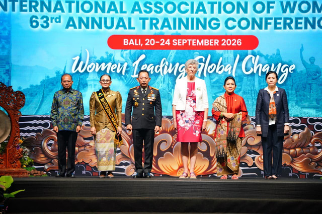 Kapolri Listyo Sigit Prabowo di pembukaan The 63rd International Association of Women Police (IAWP) 2026 di Bali, Minggu (20/9/2026). Foto: Polri