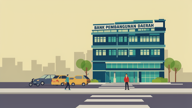 ilustrasi Bank Pembangunan Daerah. Dibuat menggunakan Magnific AI.
