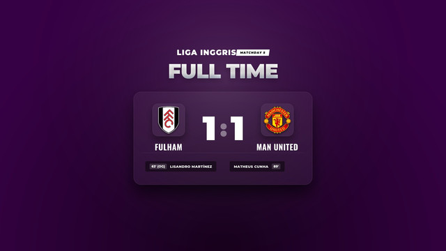 Hasil Liga Inggris: Fulham dan Man United Berbagi Poin di Craven Cottage