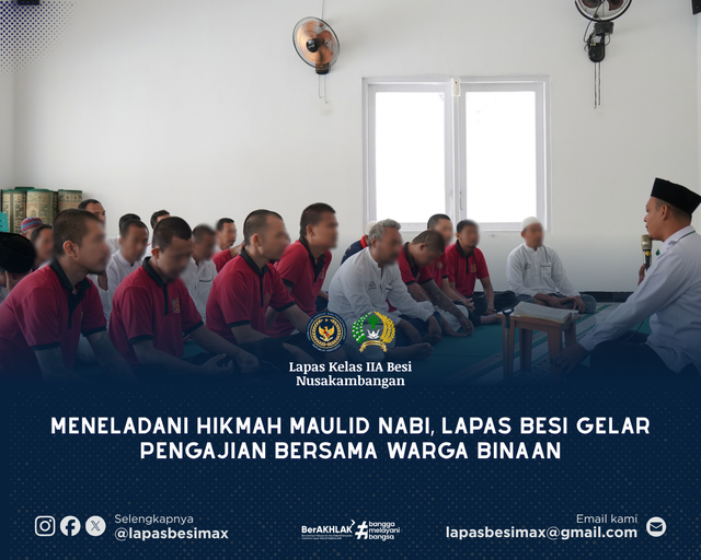 Meneladani Hikmah Maulid Nabi, Lapas Besi Gelar Pengajian Bersama Warga Binaan