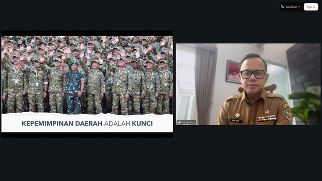 Wamendagri Bima Arya pada acara Seminar Nasional Memperkuat Advokasi Kebebasan Beragama dan Berkeyakinan (KBB) secara virtual dari Jakarta, Senin (21/9/2026). Foto: Kemendagri RI