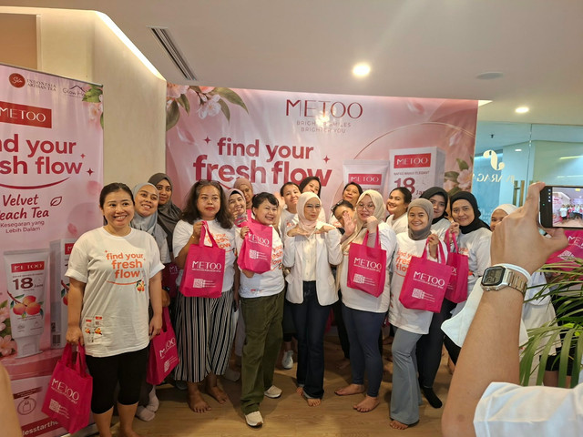 METOO mengajak peserta menikmati pengalaman wellness dan oral care dalam peluncuran Velvet Peach Tea melalui acara “Find Your Fresh Flow” di Jakarta. Foto: METOO