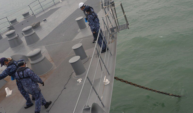Kapal JS Kinusaki geser ke Ketapang, Kalbar, 21 September 2026 untuk bantu padamkan karhutla. Foto: Dok Kemhan Jepang
