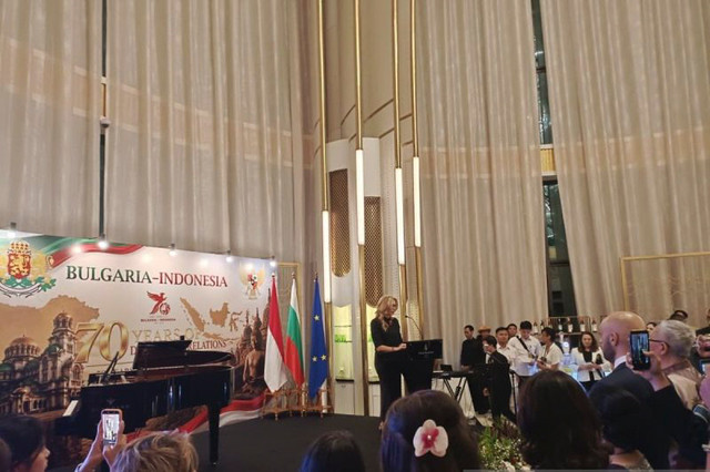 Duta Besar Bulgaria untuk Indonesia Tanya Dimitrova pada resepsi Hari Kemerdekaan ke-118 Bulgaria sekaligus 70 tahun hubungan diplomatik Indonesia-Bulgaria di Jakarta pada Senin (21/9/2026). Foto: Asri Mayang Sari/Antara
