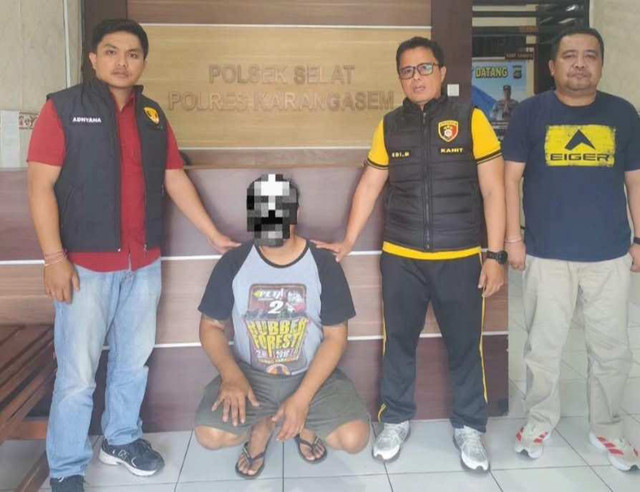Polisi menangkap IPCP sebagai tersangka kasus pembakaran sopir truk galian di Karangasem. Foto: Dok. Satreskrim Polres Karangasem