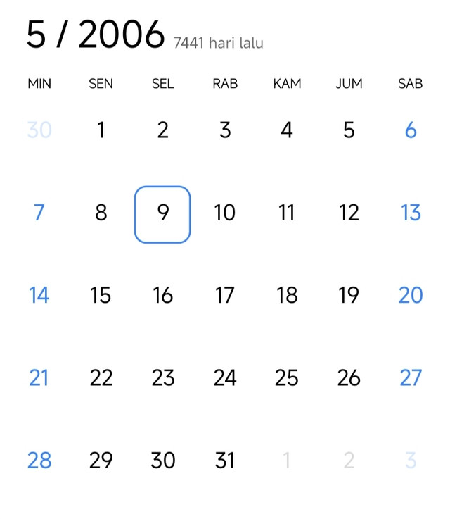 Dokumentasi pribadi (aplikasi kalender)
