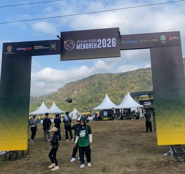 Suasana di Jelajah Ruang Menoreh 2026, Lapangan Boro, Kulonprogo.(dok.Alfia Rahmawati)