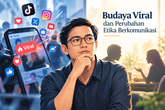 Budaya Viral dan Etika komunikasi di dunia digital (Ilustrasi AI)