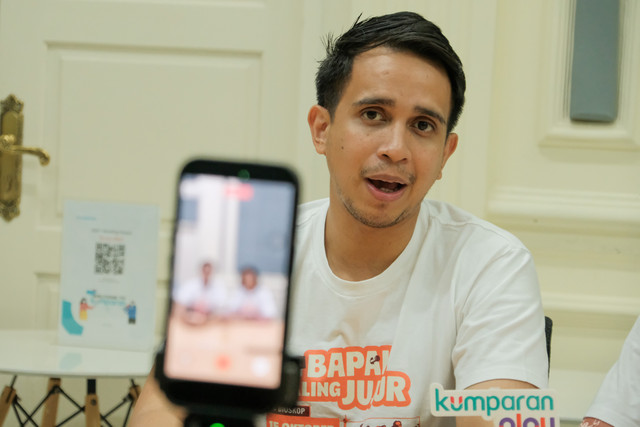 Andovi da Lopez saat Media Visit Film Bapak Paling Jujur di kumparan, Rabu (23/9/2026). Foto: Akbar Mubarak/kumparan