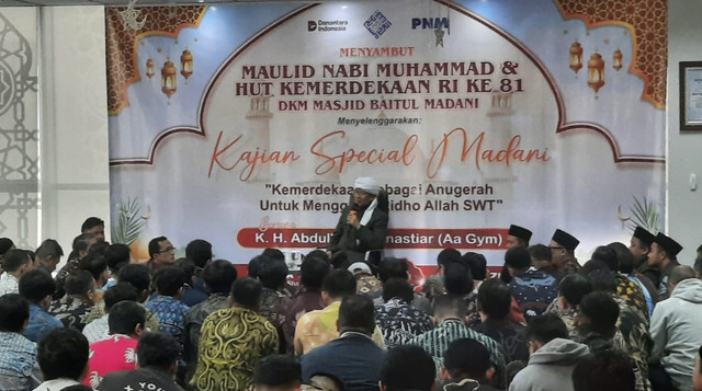 Sinergi DT Peduli dan PNM Gelar Kajian Tauhid bersama Aa Gym (Sumber: DT Peduli)