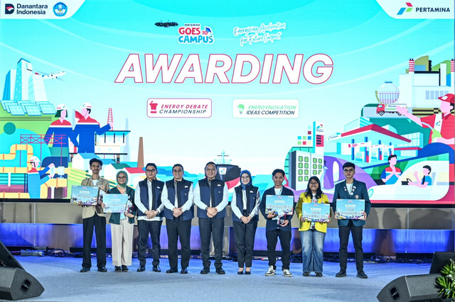 Awarding para pemenang Energy Debate Championship (EDC) dan Energynovation Ideas Competition (EIC) Pertamina Goes to Campus (PGTC) 2026 di Universitas Pertamina, Jakarta pada Rabu (23/9). Foto: Dok. Pertamina